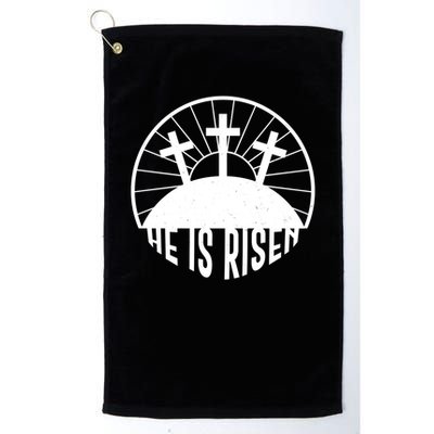 Retro He is Risen Emblem Celebrating Easter Golf Towel