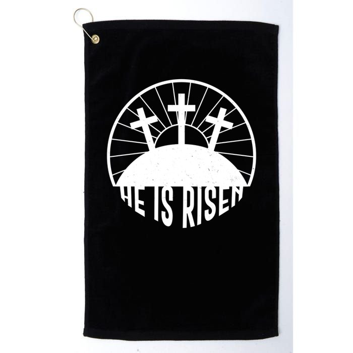Retro He is Risen Emblem Celebrating Easter Golf Towel