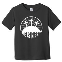 Retro He is Risen Emblem Celebrating Easter Toddler T-Shirt