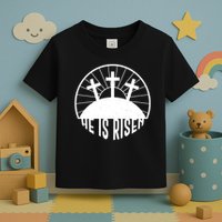 Retro He is Risen Emblem Celebrating Easter Toddler T-Shirt