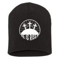 Retro He is Risen Emblem Celebrating Easter Short Acrylic Beanie