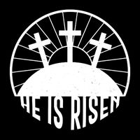 Retro He is Risen Emblem Celebrating Easter Short Acrylic Beanie