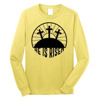 Retro He is Risen Emblem Celebrating Easter Long Sleeve Shirt
