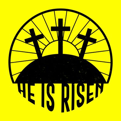 Retro He is Risen Emblem Celebrating Easter T-Shirt