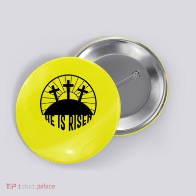 Retro He is Risen Emblem Celebrating Easter Button
