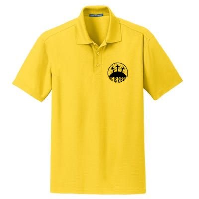Retro He is Risen Emblem Celebrating Easter Dry Zone Grid Polo