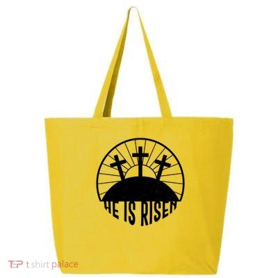 Retro He is Risen Emblem Celebrating Easter 25L Jumbo Tote