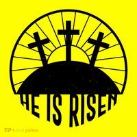 Retro He is Risen Emblem Celebrating Easter 25L Jumbo Tote