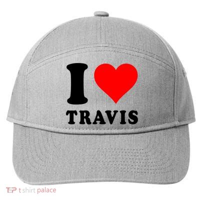 Red Heart I Love Travis 7-Panel Snapback Hat