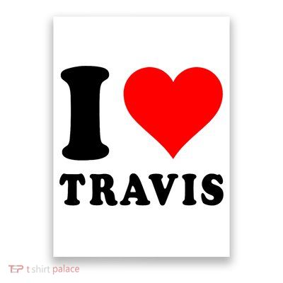 Red Heart I Love Travis Poster