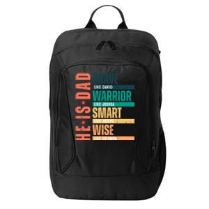 Retro He Is Dad Brave Like David City Backpack