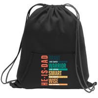 Retro He Is Dad Brave Like David Sweatshirt Cinch Pack Bag