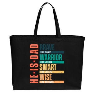 Retro He Is Dad Brave Like David Cotton Canvas Jumbo Tote