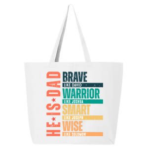 Retro He Is Dad Brave Like David 25L Jumbo Tote