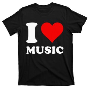 Red Heart I Love Music T-Shirt