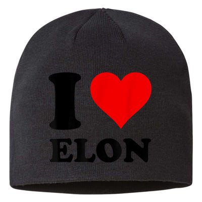 Red Heart I Love Elon Musk Sustainable Beanie