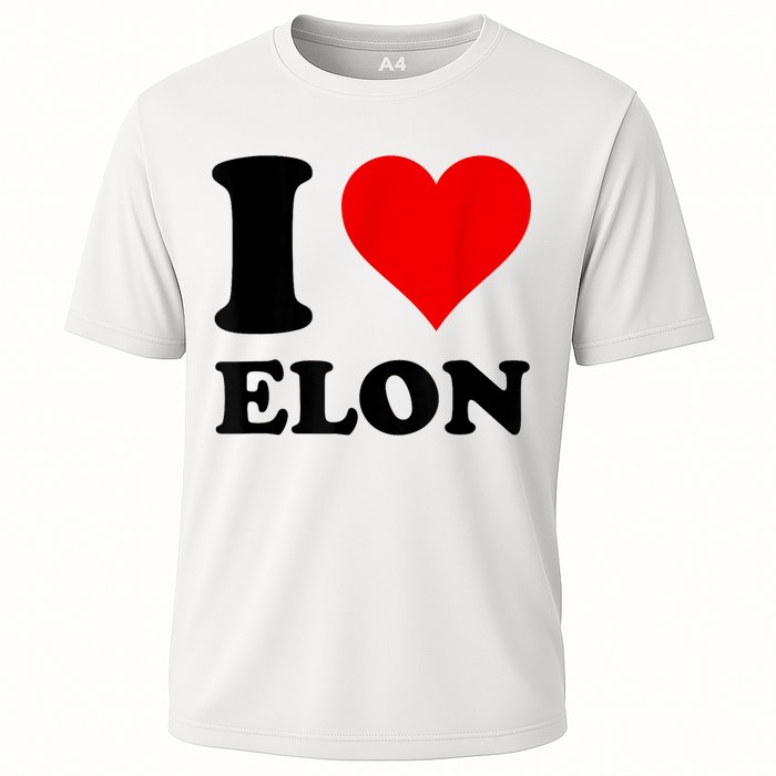 Red Heart I Love Elon Musk Cooling Performance Crew T-Shirt