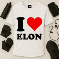 Red Heart I Love Elon Musk Cooling Performance Crew T-Shirt