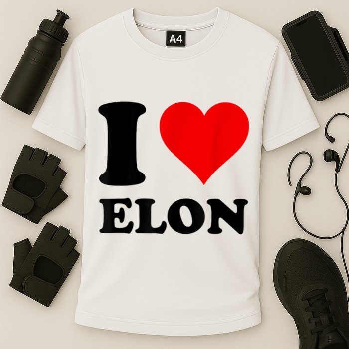 Red Heart I Love Elon Musk Cooling Performance Crew T-Shirt