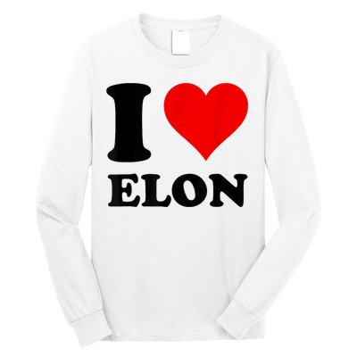 Red Heart I Love Elon Musk Long Sleeve Shirt