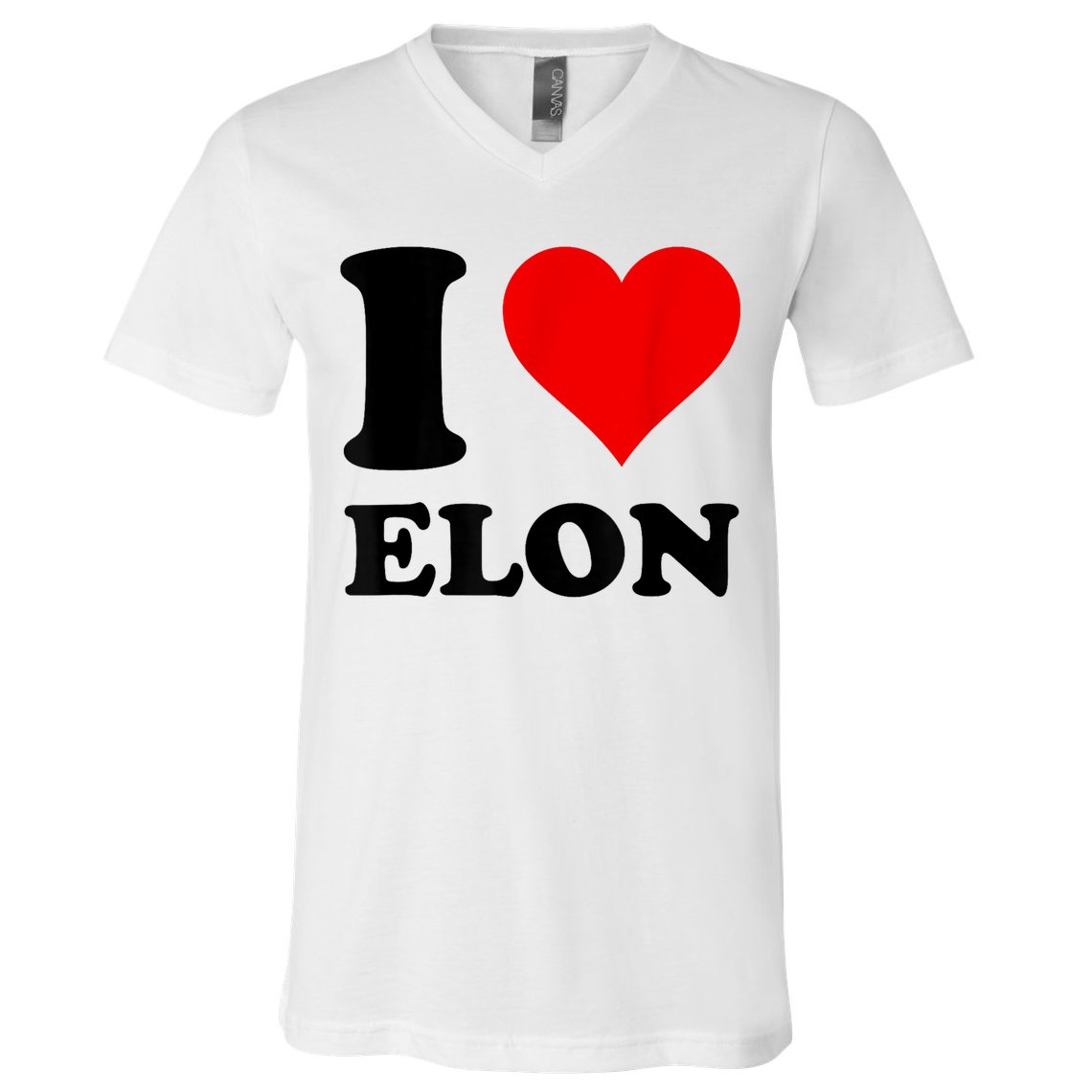 Red Heart I Love Elon Musk V-Neck T-Shirt