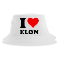 Red Heart I Love Elon Musk Sustainable Bucket Hat