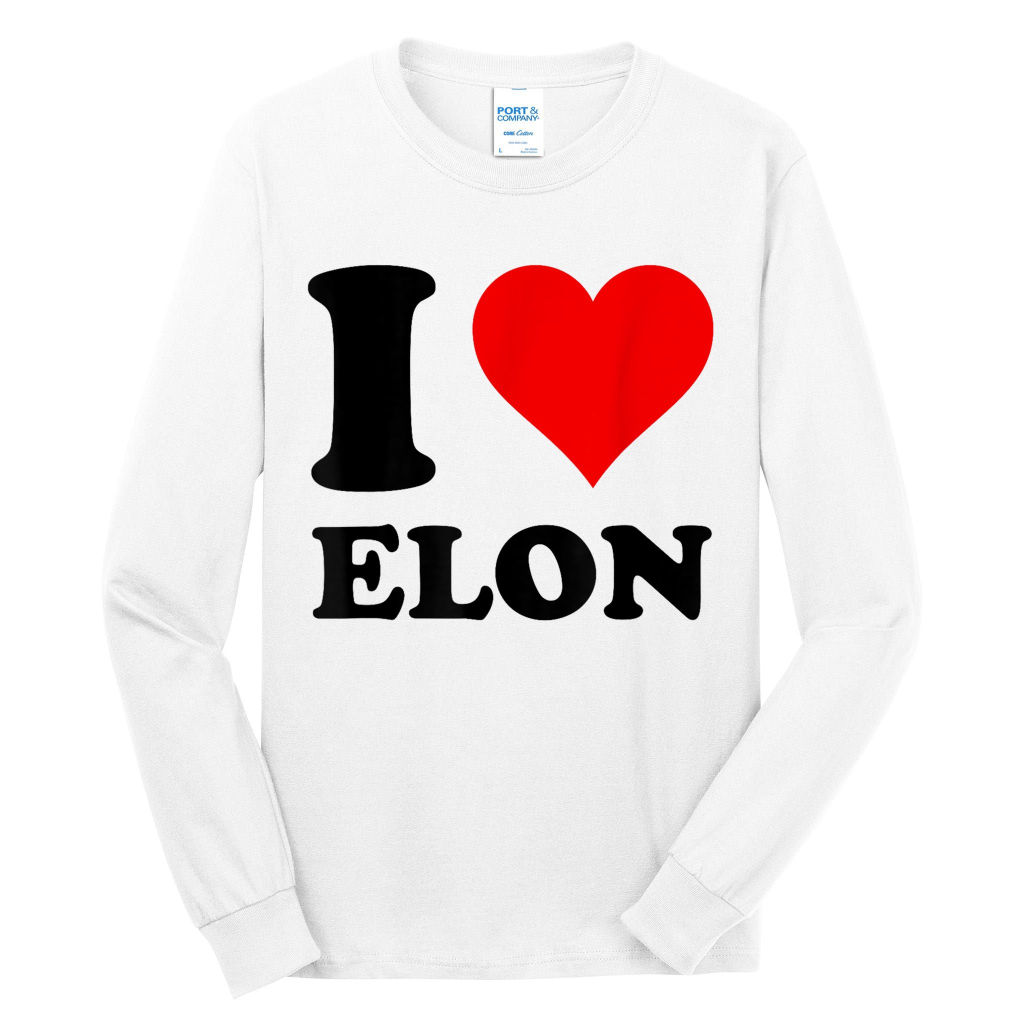 Red Heart I Love Elon Musk Tall Long Sleeve T-Shirt