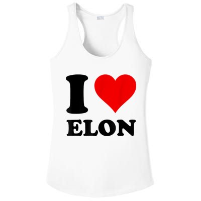 Red Heart I Love Elon Musk Ladies PosiCharge Competitor Racerback Tank