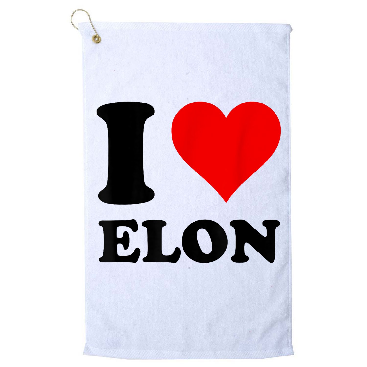 Red Heart I Love Elon Musk Golf Towel