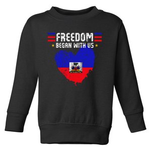 Retro Haitian Independence Celebration Day Haitian Flag Toddler Sweatshirt