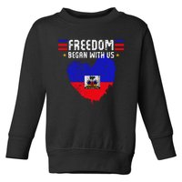 Retro Haitian Independence Celebration Day Haitian Flag Toddler Sweatshirt