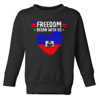 Retro Haitian Independence Celebration Day Haitian Flag Toddler Sweatshirt