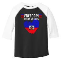 Retro Haitian Independence Celebration Day Haitian Flag Toddler Fine Jersey T-Shirt