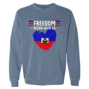 Retro Haitian Independence Celebration Day Haitian Flag Garment-Dyed Sweatshirt