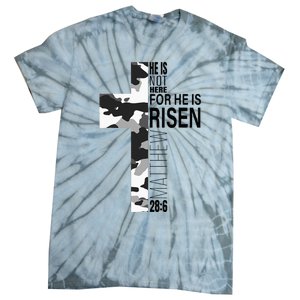 Religious He Is Risen Christian Easter Camouflage Cross Tie-Dye T-Shirt