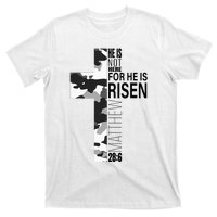 Religious He Is Risen Christian Easter Camouflage Cross T-Shirt