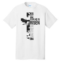 Religious He Is Risen Christian Easter Camouflage Cross Tall T-Shirt