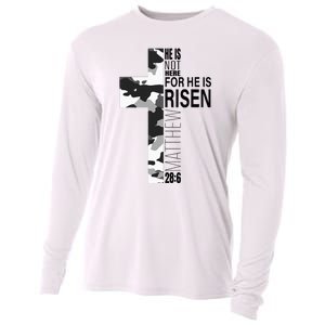 Religious He Is Risen Christian Easter Camouflage Cross Cooling Performance Long Sleeve Crew