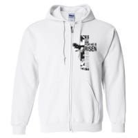 Religious He Is Risen Christian Easter Camouflage Cross Full Zip Hoodie