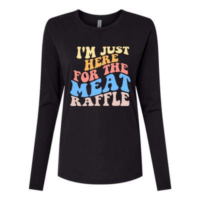 Retro Hippy IM Just Here For The Meat Raffle Meat Drawing Womens Cotton Relaxed Long Sleeve T-Shirt