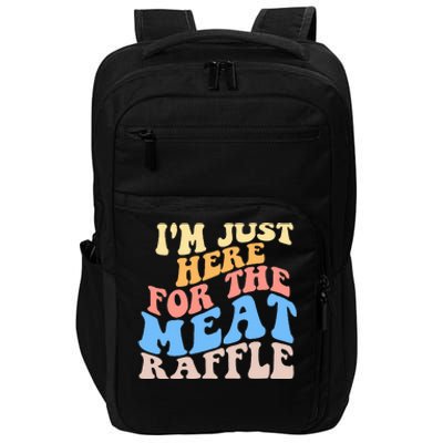 Retro Hippy IM Just Here For The Meat Raffle Meat Drawing Impact Tech Backpack