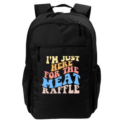 Retro Hippy IM Just Here For The Meat Raffle Meat Drawing Daily Commute Backpack