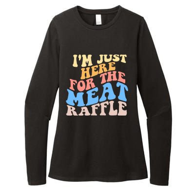 Retro Hippy IM Just Here For The Meat Raffle Meat Drawing Womens CVC Long Sleeve Shirt