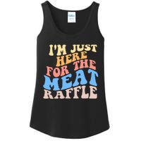 Retro Hippy IM Just Here For The Meat Raffle Meat Drawing Ladies Essential Tank