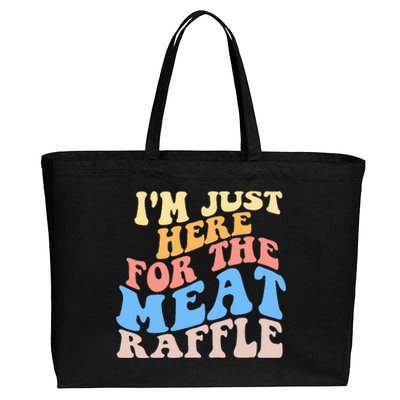 Retro Hippy IM Just Here For The Meat Raffle Meat Drawing Cotton Canvas Jumbo Tote