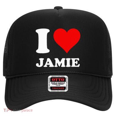 Red Heart I Love Jamie High Crown Mesh Back Trucker Hat