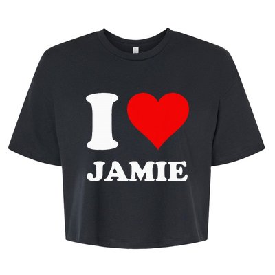 Red Heart I Love Jamie Bella+Canvas Jersey Crop Tee