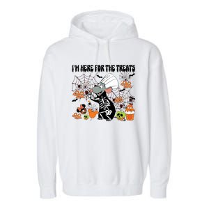 Remy Halloween Im Here For The Treats Snacks Halloween Little Garment-Dyed Fleece Hoodie