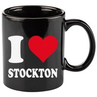 Red Heart I Love Stockton 11oz C Handle Ceramic Mug