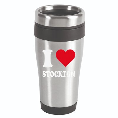 Red Heart I Love Stockton 16oz Travel Tumbler
